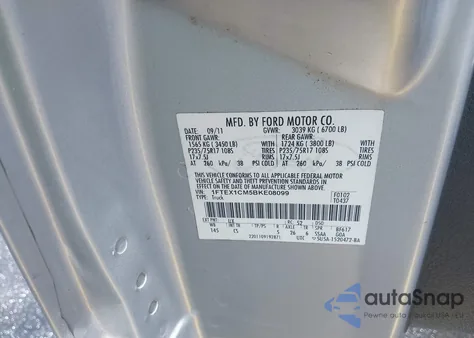 2011 Ford F-150 Xl из США, поврежденный, VIN 1FTEX1CM5BKE08099